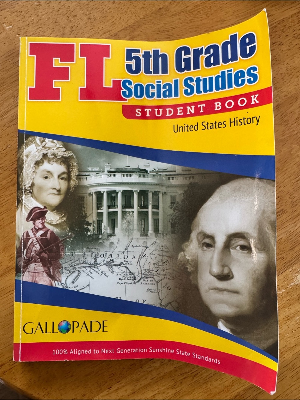 Gallopade FL 5th Grade Social Studies Student Book - Yellow/Blue/Red